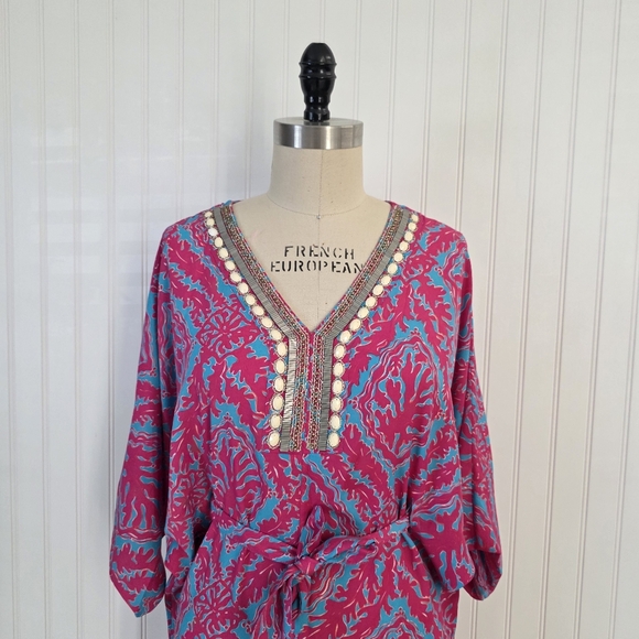 Lilly Pulitzer Boho Tunic Dress Embellished V-Neck Size XS - Picture 4 of 14
